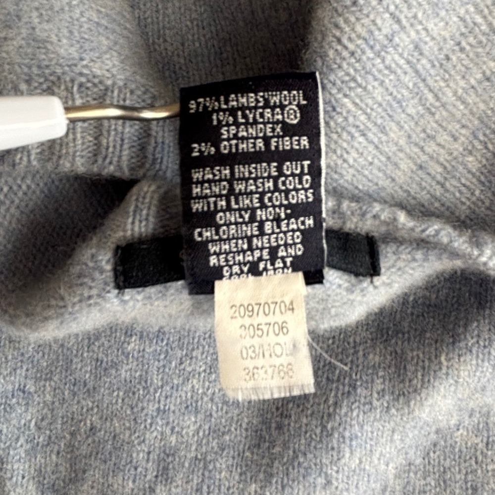 Gap Womens Light Blue Lambswool Blend V-Neck Stretch Sweater Size M - Picture 4 of 7